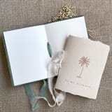 "Palm trees beach Wedding vow books | SET of 2 books | includes 1 her vows and 1 his vows" - Wedding Vow Books in green by Ivory Invitations