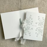 "Sage adorable flowers vow book | SET of 2 books | includes 1 her vows and 1 his vows" - Wedding Vow Books in green by Ivory Invitations