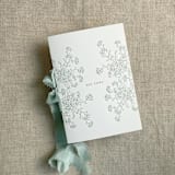 "Sage adorable flowers vow book | SET of 2 books | includes 1 her vows and 1 his vows" - Wedding Vow Books in green by Ivory Invitations