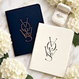 "Black & Cream Luxe Vow Books - Gold Foil, Set of 2, Unisex" - Wedding Vow Books in black by Eva Tadros