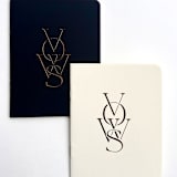 "Black & Cream Luxe Vow Books - Gold Foil, Set of 2, Unisex" - Wedding Vow Books in black by Eva Tadros