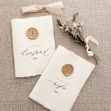 "Wax seal His and Hers Vow Book Set - Ivory and Gold" - Wedding Vow Books in natural by Jen Simpson