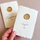 "Wax seal His and Hers Vow Book Set - Ivory and Gold" - Wedding Vow Books in natural by Jen Simpson