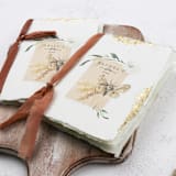 "Vintage Moth Custom Wedding Vow Book | Set of 2 | Size 6x4.125" - Wedding Vow Books in multicolor by Clove and Cedar Design