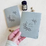 "His and Hers Vow Book Set- Grey Tonal" - Wedding Vow Books in gray by Jen Simpson