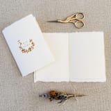 "Floral Wreath  Handmade Paper Vow Book Set Of Two" - Wedding Vow Books in white by Jen Simpson