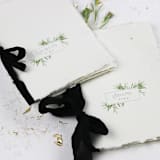 "Olive Branch Frame Vow Book | Set of 2 | Size 6x4.125" - Wedding Vow Books in green by Clove and Cedar Design