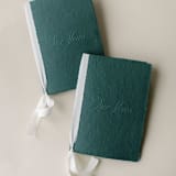 "'Our Vows' Embossed Wedding Vow Books, Set of Two, Green" - Wedding Vow Books in green by Studio Lavender
