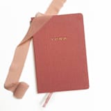 "Linen Wedding Vow Book | Gold Foil on Rose Pink Linen" - Wedding Vow Books in pink by Jessica Cunningham