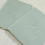 "Debossed Print Vow Books - Set of 2 - Sage Green" - Wedding Vow Books in green by Orchid Studio