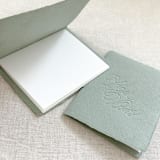 "Debossed Print Vow Books - Set of 2 - Sage Green" - Wedding Vow Books in green by Orchid Studio