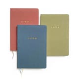 "Linen Wedding Vow Book | Gold Foil on Dusty Blue Linen" - Wedding Vow Books in blue by Jessica Cunningham