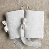 "Elysea white vow book | SET of 2 books | includes 1 her vows and 1 his vows" - Wedding Vow Books in white by Ivory Invitations