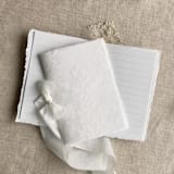 "Elysea white vow book | SET of 2 books | includes 1 her vows and 1 his vows" - Wedding Vow Books in white by Ivory Invitations