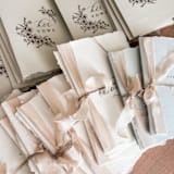"For My Husband / Wife Vow Book Set - Ivory with ribbon" - Wedding Vow Books in gray by Jen Simpson
