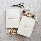 "For My Husband / Wife Vow Book Set - Grey tonal with thread" - Wedding Vow Books in gray by Jen Simpson