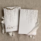 "Willow and swan wedding vow books | SET of 2 books | includes 1 her vows and 1 his vows" - Wedding Vow Books in brown by Ivory Invitations