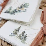 "Mountain Forest Vow Book | Set of 2 | Size 6x4.125" - Wedding Vow Books in green by Clove and Cedar Design