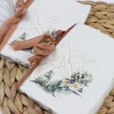"Mountain Forest Vow Book | Set of 2 | Size 6x4.125" - Wedding Vow Books in green by Clove and Cedar Design