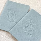 "Debossed Print Vow Books - Set of 2 - Dusty Blue" - Wedding Vow Books in blue by Orchid Studio