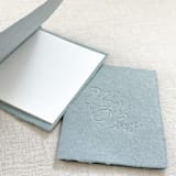 "Debossed Print Vow Books - Set of 2 - Dusty Blue" - Wedding Vow Books in blue by Orchid Studio