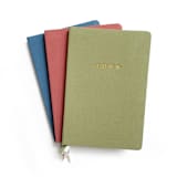 "Linen Wedding Vows Book | Gold Foil on Sage Green Linen" - Wedding Vow Books in green by Jessica Cunningham