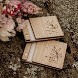 "Bohemian Wedding Vow Books | Amber Bamboo | 4” x 5” | Set of 2" - Wedding Vow Books in beige by Katrina Mejia