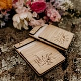 "Bohemian Wedding Vow Books | Amber Bamboo | 4” x 5” | Set of 2" - Wedding Vow Books in beige by Katrina Mejia