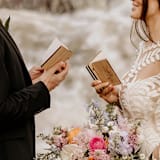 "Bohemian Wedding Vow Books | Amber Bamboo | 4” x 5” | Set of 2" - Wedding Vow Books in beige by Katrina Mejia