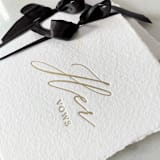 "Handmade Paper Vow Books with Black Silk Ribbon" - Wedding Vow Books in natural by PAPER and LACE