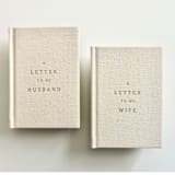 "A Letter To My Husband / Wife Linen Vow Books" - Wedding Vow Books in beige by Carolyn Jung
