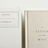 "A Letter To My Husband / Wife Linen Vow Books" - Wedding Vow Books in beige by Carolyn Jung