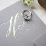 "Gray Gold Foilpress Wedding Vowbooks-His and Her" - Wedding Vow Books in gray by Ruth Jahja-Daro