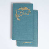 "Ocean Linen Gold Foilpress Wedding Vowbooks-Set of Vows" - Wedding Vow Books in blue by Ruth Jahja-Daro