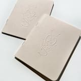 "Luxe Embossed Unisex Vow Books, Set of Two Vellum - Blank Paper" - Wedding Vow Books in natural by Eva Tadros