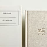 "His and Her Vows Linen Vow Book Set" - Wedding Vow Books in beige by Carolyn Jung