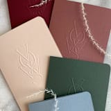 "Luxe Embossed Unisex Vow Books, Set of Two Forest Lined Paper" - Wedding Vow Books in green by Eva Tadros