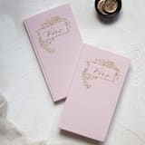 "Pink Linen Gold Foilpress Wedding Vowbooks-Set of Vows" - Wedding Vow Books in pink by Ruth Jahja-Daro