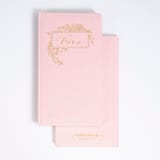 "Pink Linen Gold Foilpress Wedding Vowbooks-Set of Vows" - Wedding Vow Books in pink by Ruth Jahja-Daro