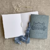 "Villa wedding vow books blue and cream | SET of 2 books | includes 1 her vows and 1 his vows" - Wedding Vow Books in blue by Ivory Invitations