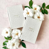 "Neutral Vow Books Set of Two - Our Vows" - Wedding Vow Books in beige by Barbara Gregory