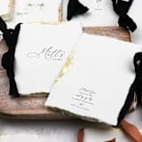 "Gold Gilded Custom Name Vow Book | Set of 2 | Size 6x4.125" - Wedding Vow Books in black by Clove and Cedar Design