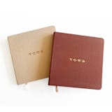 "Linen Wedding Vows Book | Copper Foil on Sand Linen" - Wedding Vow Books in beige by Jessica Cunningham