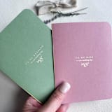 "Minimal Gold Foil His and Hers Vow Book Set" - Wedding Vow Books in green by Jen Simpson