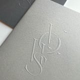 "Luxe Embossed Unisex Vow Books, Set of Two, Charcoal & Pewter Gray - Blank Pages" - Wedding Vow Books in gray by Eva Tadros