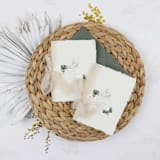"Tropical Monstera Leaf Vow Book | Set of 2 | Size 6x4.125" - Wedding Vow Books in purple by Clove and Cedar Design