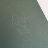 "Luxe Embossed Unisex Vow Books, Set of Two Sage, Blank Paper" - Wedding Vow Books in green by Eva Tadros