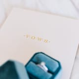 "Linen Wedding Vows Book | Gold Foil on Ivory Linen" - Wedding Vow Books in beige by Jessica Cunningham