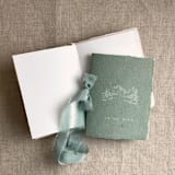 "Green mountain wedding vow books | Set of 2 books | includes 1 her vows and 1 his vows" - Wedding Vow Books in green by Ivory Invitations
