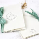 "Magnolia Wreath Vow Book | Set of 2 | Size 6x4.125" - Wedding Vow Books in gray by Clove and Cedar Design